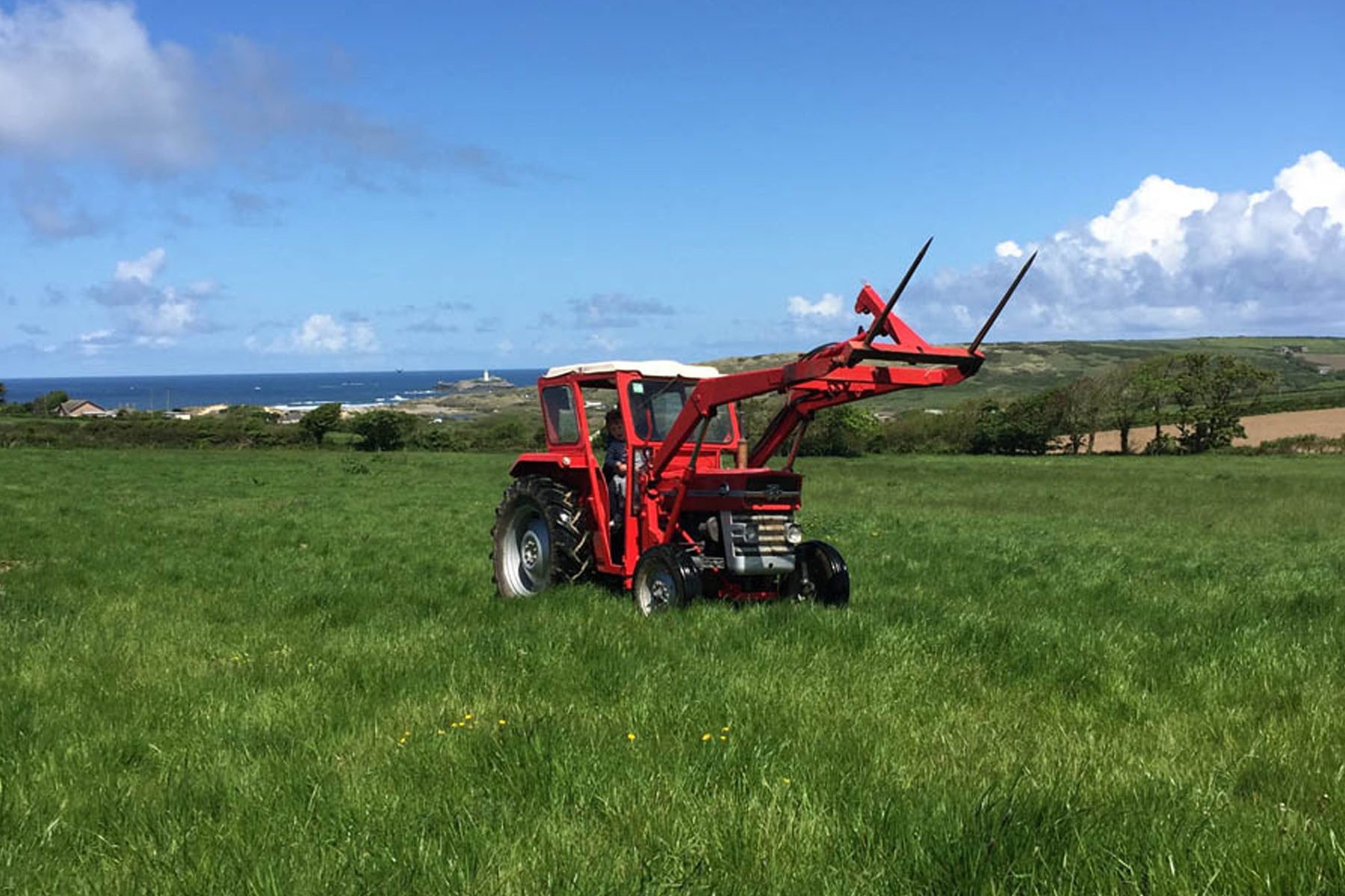 Red Tractor at The Old farmhouse, Gwithian, Cornwall